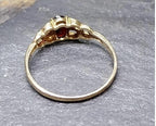9ct GOLD CELTIC KNOT Ring - Red Garnet Gemstone - uk size Q (us 8) - 1.4g