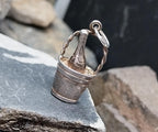 Vintage Silver CHAMPAGNE BOTTLE in bucket Charm or Pendant - 3.3g