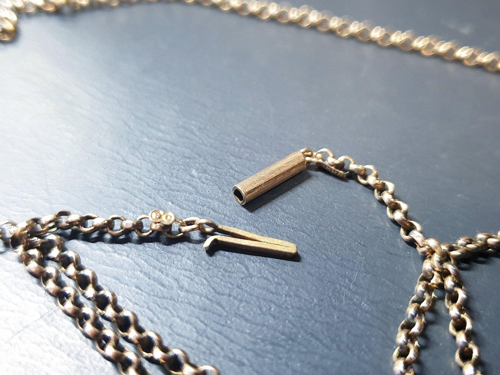 Antique 9ct ROSE GOLD BELCHER Chain Necklace with Barrel Clasp - 20" - 4.5g