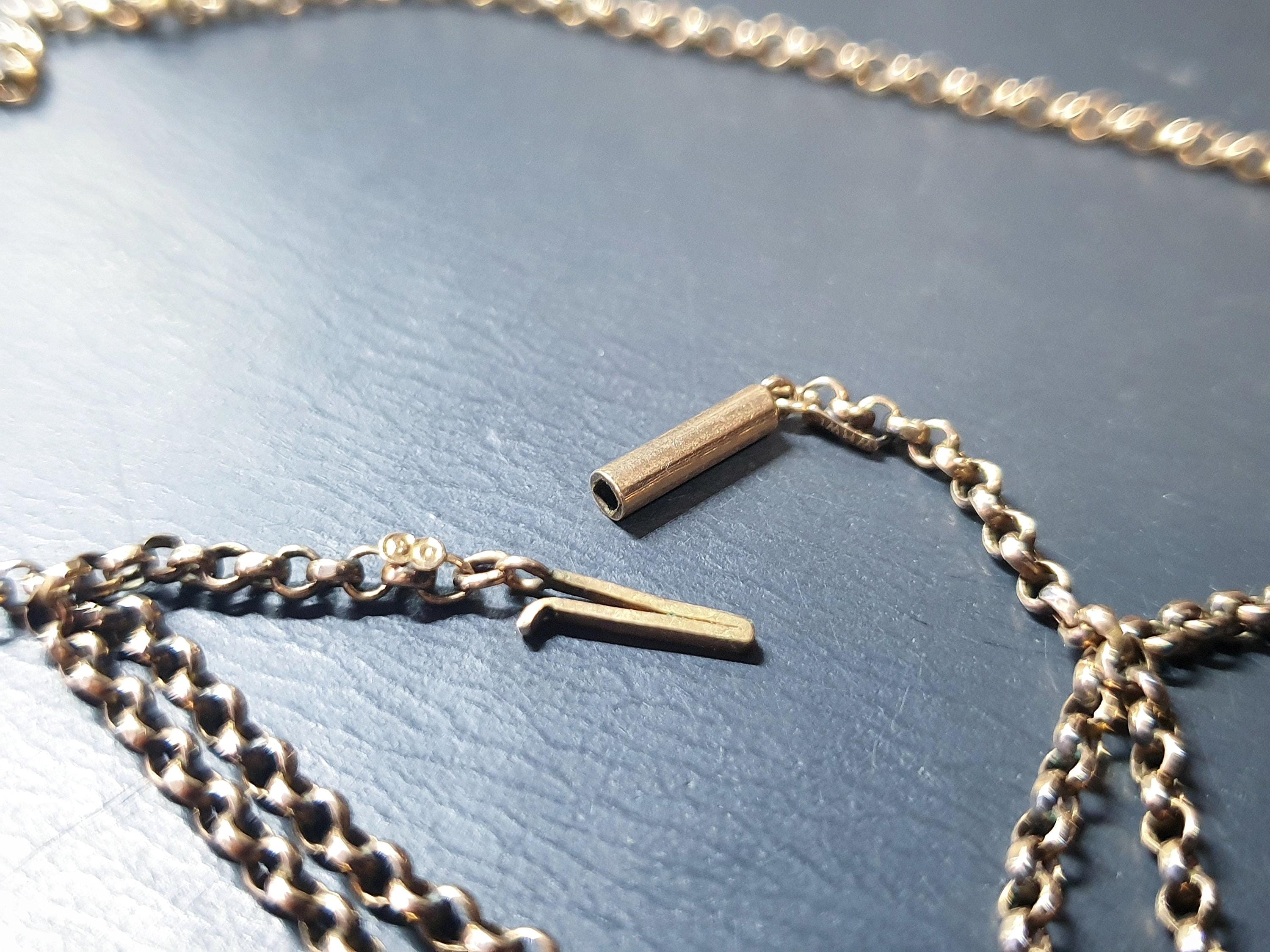 Antique 9ct ROSE GOLD BELCHER Chain Necklace with Barrel Clasp - 20" - 4.5g