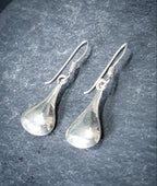 Vintage Sterling Silver Teardrop EARRINGS - Long Dangling  - 1.7g