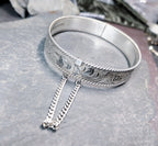 Vintage Sterling SILVER BANGLE Bracelet - c 1979 - 24.5g
