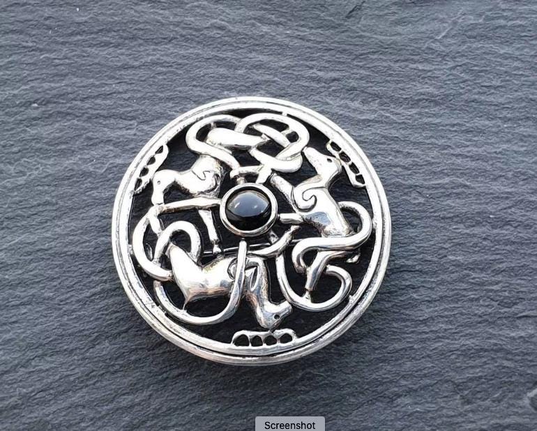 Sterling Silver CELTIC ZOOMORPHIC Brooch - Kit Heath - 10.9g