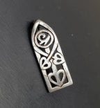 SILVER Celtic GLASGOW ROSE Brooch - Mackintosh Style Pin 3.7g