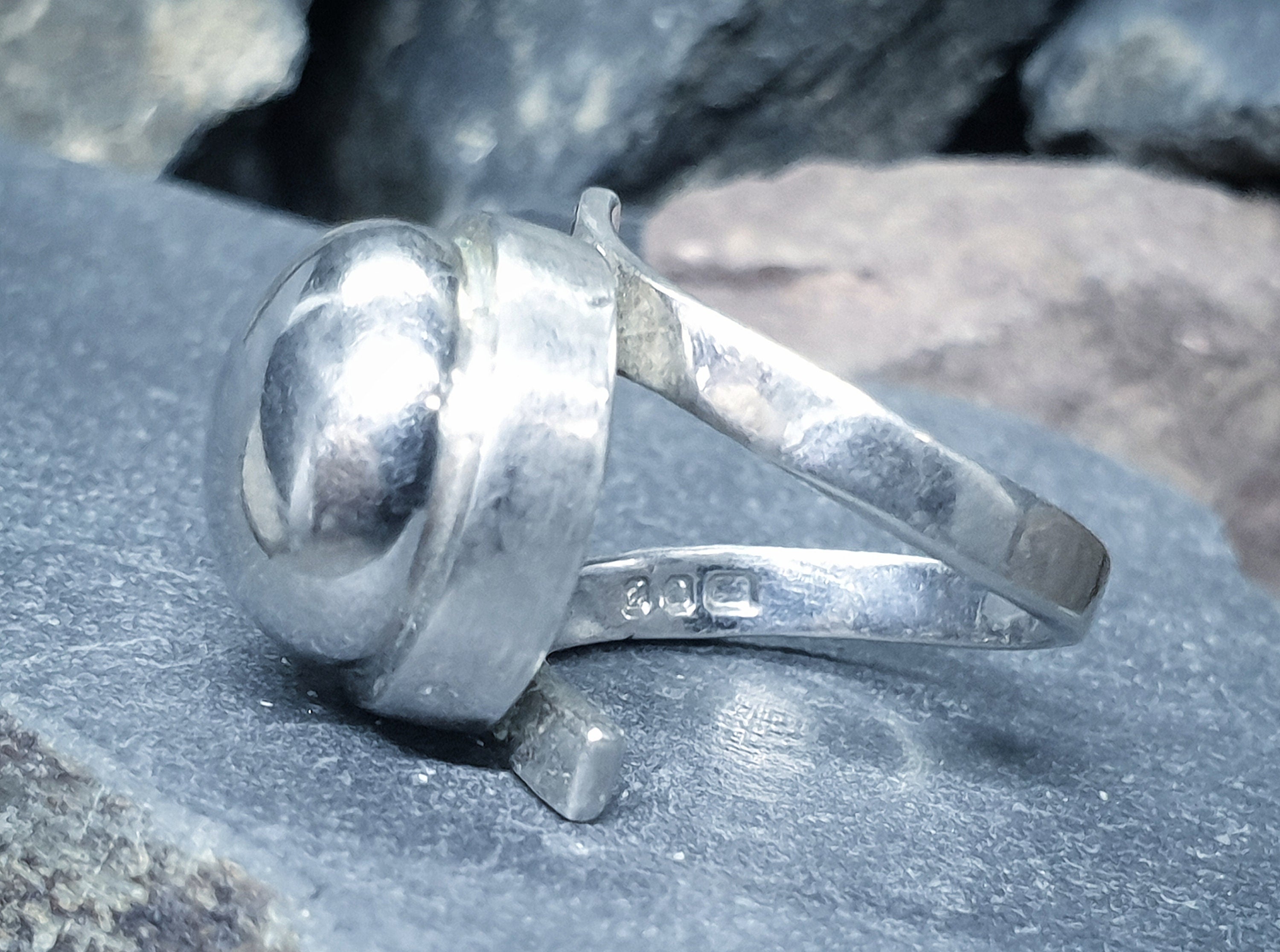 Vintage Modernist Silver Ring - Harold Nielsen? Art Deco - uk size K (Us size 5.5) - 6.5g