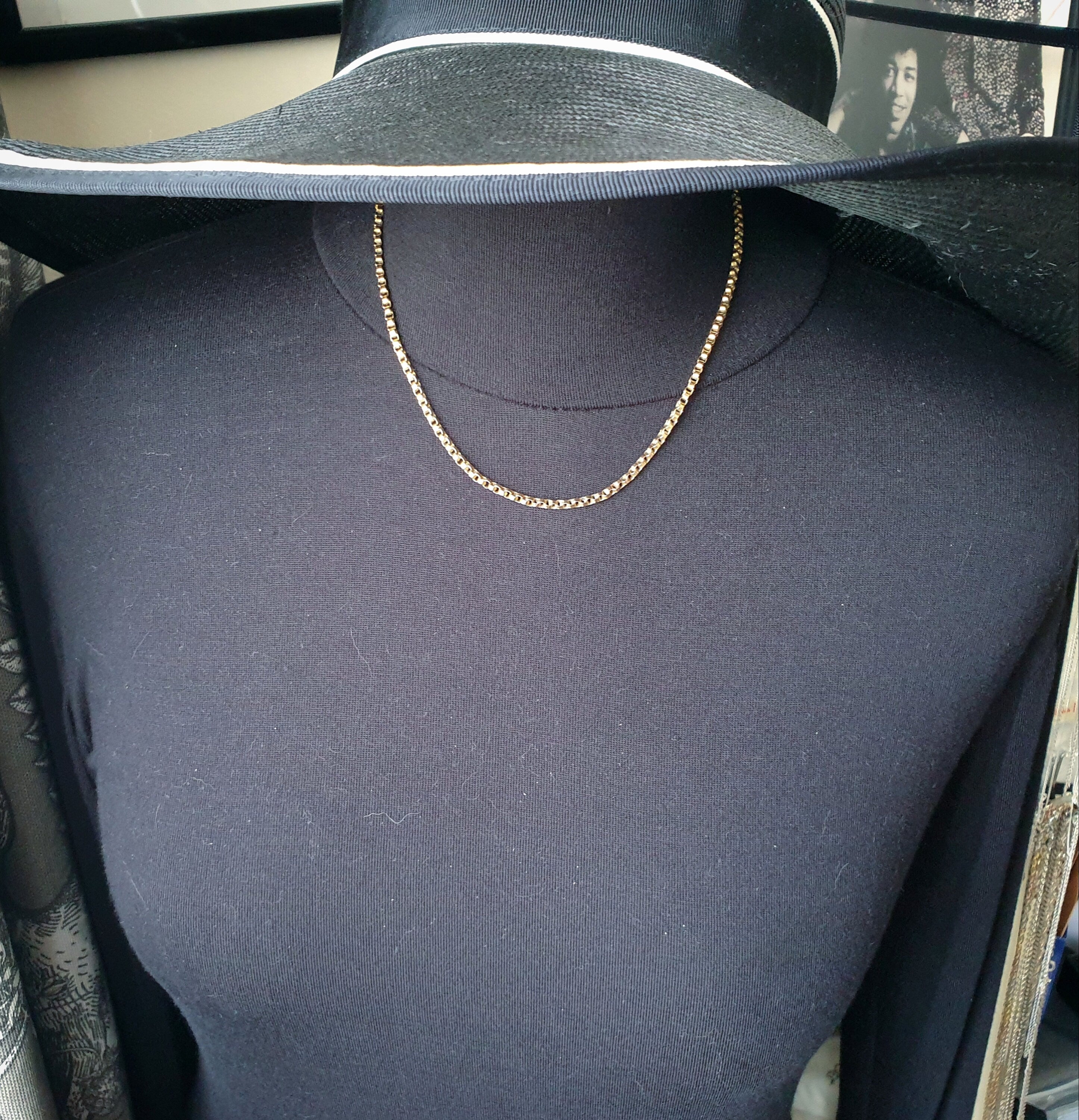 Antique Victorian 9ct GOLD ROLO BELCHER Chain Necklace with Barrel Clasp - 18" - 8.6g