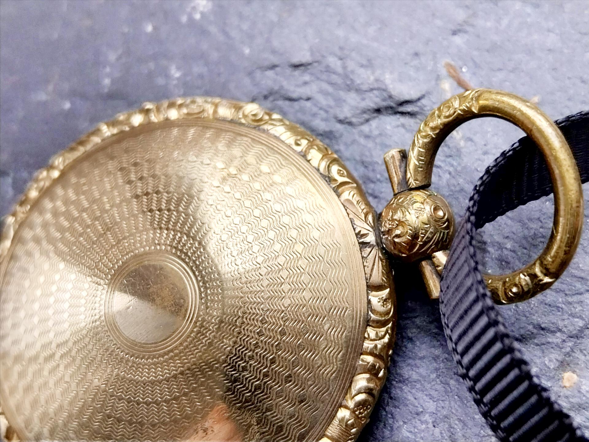 Antique Rolled GOLD MOURNING LOCKET Fob - Braided Hair, Memento Mori - 12.7g