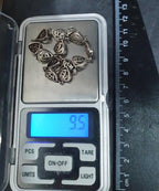 Vintage Celtic Sterling Silver Bracelet - Sea Gems Mackintosh Rose - 17.5cm - 9.5g
