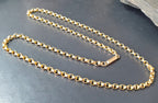 Antique 9ct GOLD ROLO BELCHER Chain Necklace with Barrel Clasp - 17.5" - 6.3g