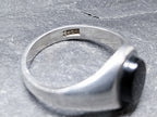 Vintage St SILVER Signet RING with Black ONYX Stone - uk size O (us 7) - 3.4g