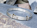Antique BABY Silver Bangle Bracelet - Stars Design - 3.3g