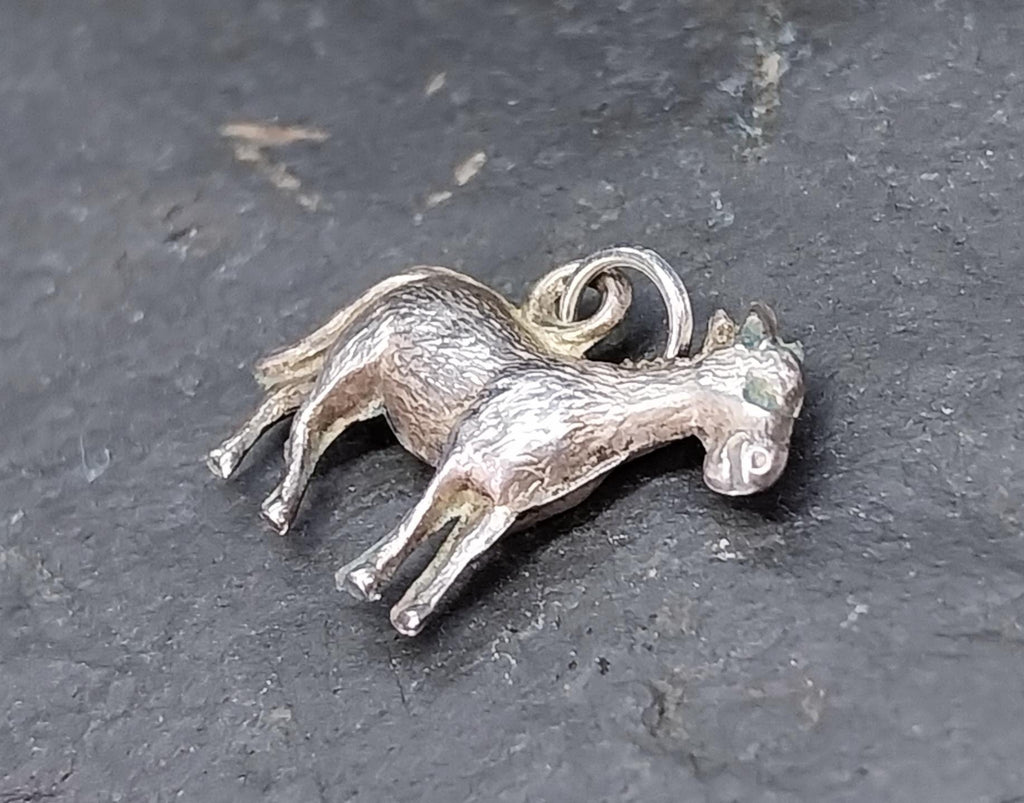 Vtg Silver Goat Charm for Bracelet or Pendant - 0.6g