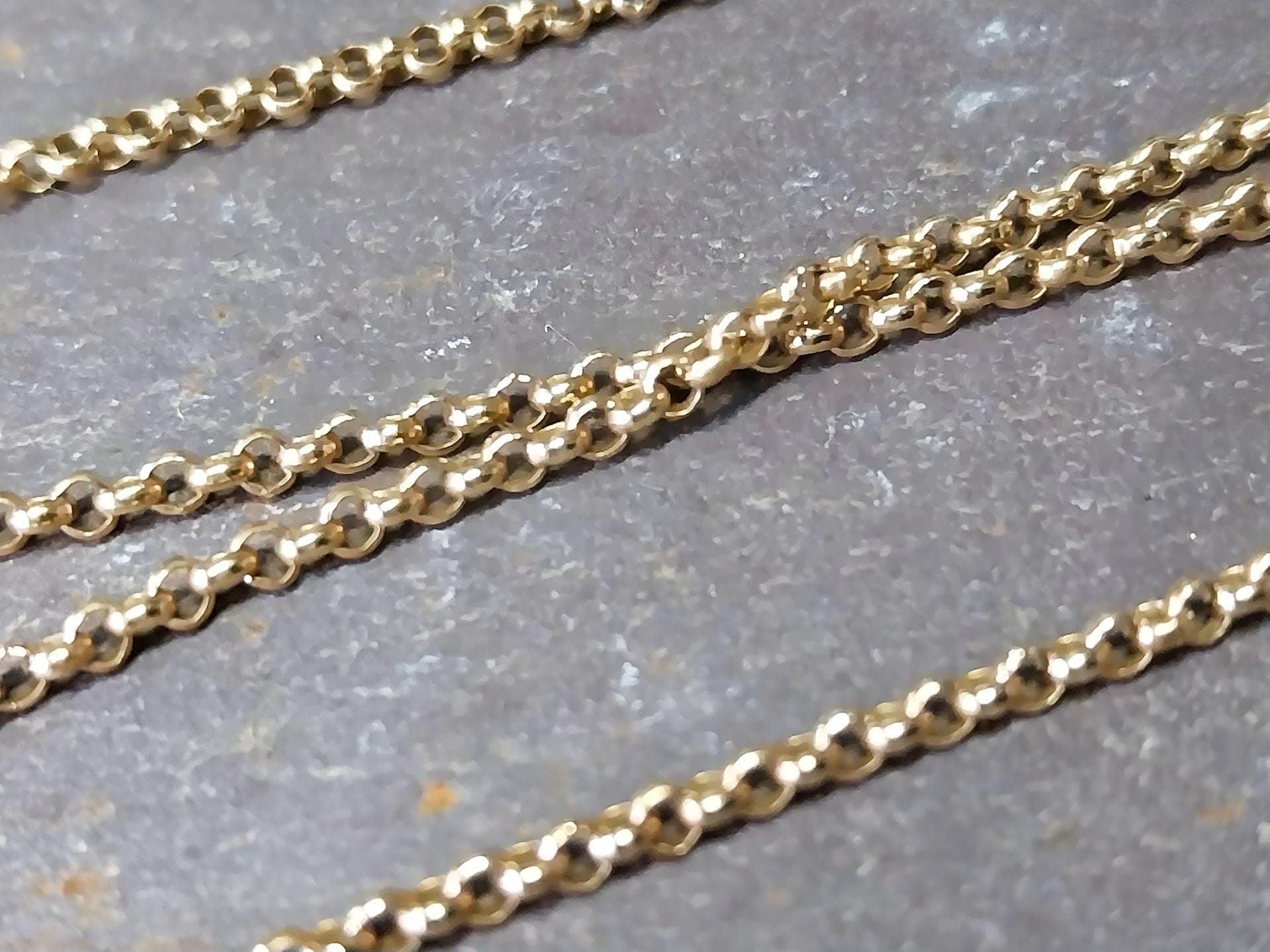 Vintage 9ct GOLD BELCHER Chain Necklace, 23" Long  Hallmarked - 6.8g