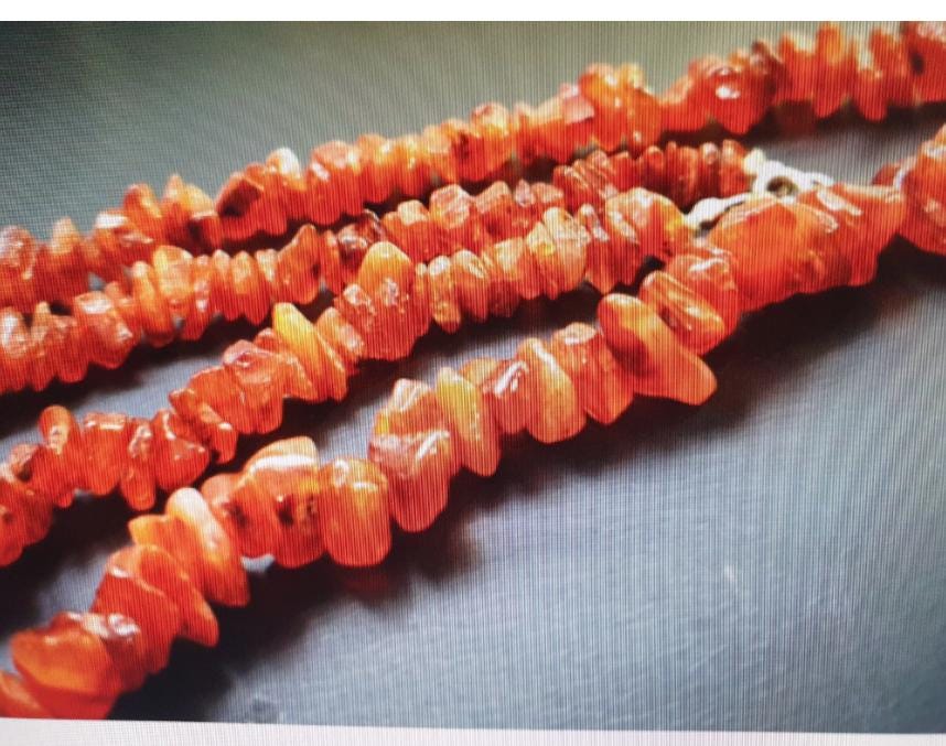 Vintage Large Carnelian Drop Necklace - Long 24" - with Sterling Silver Clasp