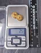 Vintage 9ct Gold Dome Stud EARRINGS Large - butterfly backs, 2.5g
