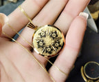 GEORG JENSEN 9ct Gold  Five Flower Locket - with 20" Gold Chain - 8.2g