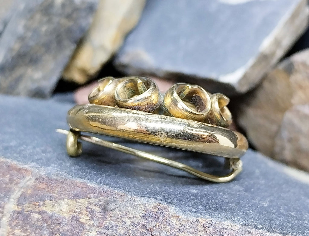 Antique 9ct Rolled Gold BROOCH - Spiral Design - Victorian - 12.9g