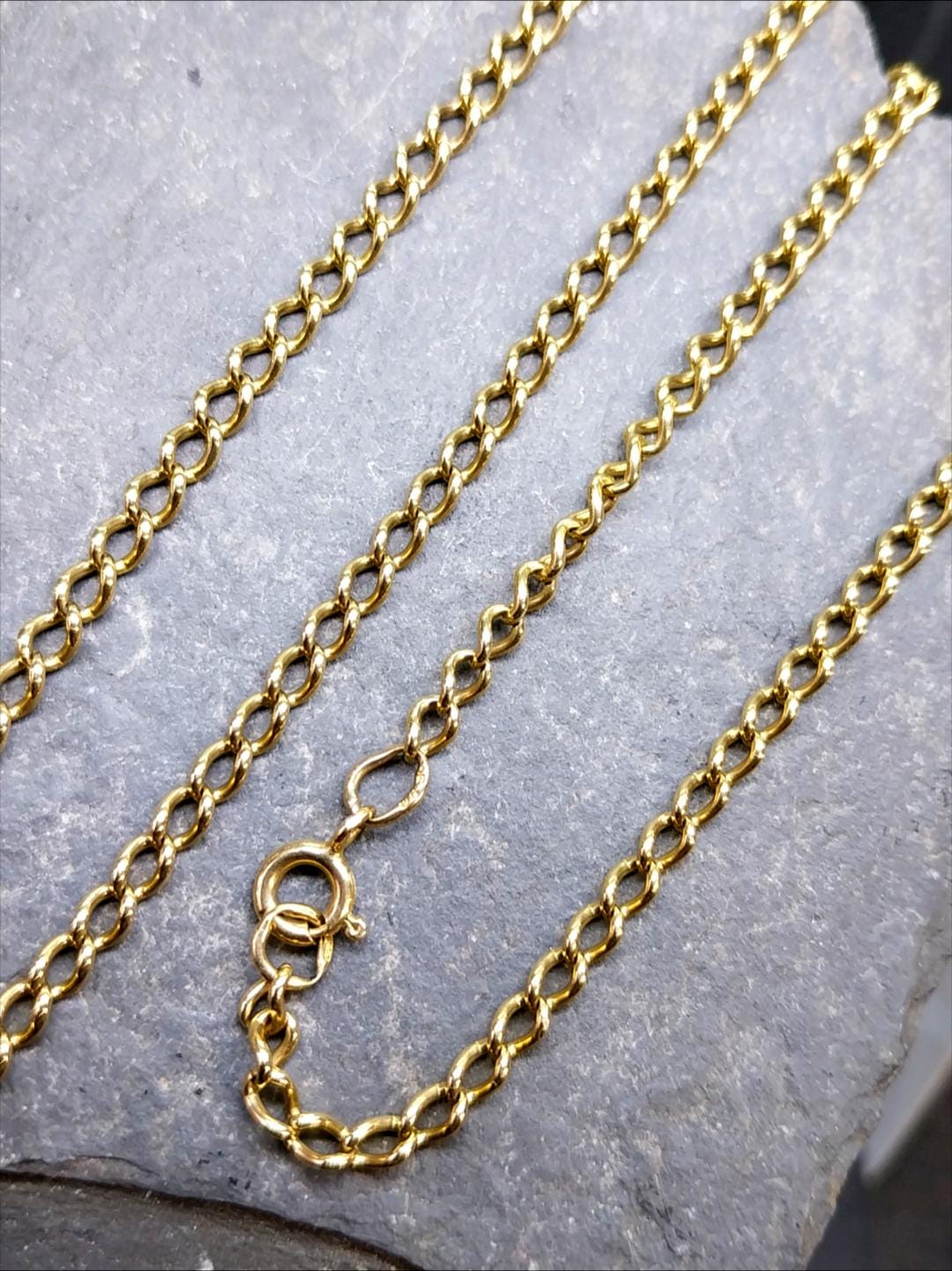 Vintage 9ct GOLD Chain Necklace, 19" Long  Hallmarked - 10.3g