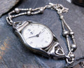 Vintage Sterling Silver Silver Moon WATCH - Bead Link bracelet Strap 18cm - 17.7g