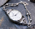 Vintage Sterling Silver Silver Moon WATCH - Bead Link bracelet Strap 18cm - 17.7g