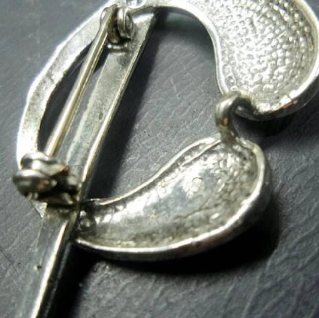 CELTIC PENANNULAR Brooch, - Viking Sterling Silver -  Shawl pin - 5.5g