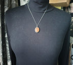 Antique Carnelian Agate  Pendant Necklace  on  20" Chain - 6.9g