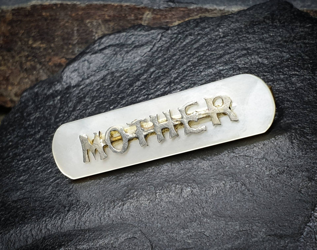 MOP MOTHER BROOCH - Antique Mother of Pearl with Silver