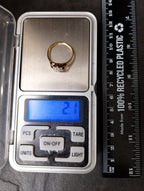 9ct GOLD DIAMOND Star Ring - Size uk M 1/2 (us 6.5) Hallmarked - 2.1g