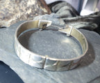 Vintage SILVER BANGLE Bracelet - circles Design - 28.2g
