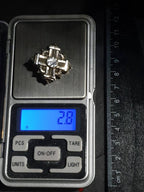 VICTORIAN SILVER Star CROSS Brooch - Celtic Cross - 1883 - 2.8g