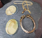 Victorian 9ct Gold Photo Locket Pendant - Double Sided on 18" Gold Chain - 9.8g