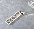Vintage Sterling PENDANT NECKLACE with Amethyst on 18" - 4.7g