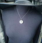 Vintage SILVER Scroll Circle LOCKET - Circular with 18" Chain - 6.9g