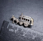 Vintage SilverHORSE DRAWN CARRIAGE Transport Charm - Bracelet - 3.3g