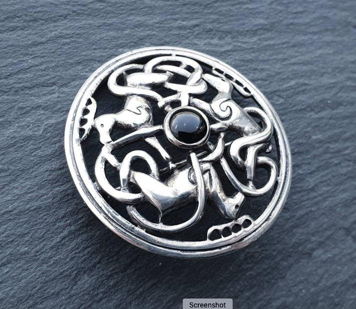 Sterling Silver CELTIC ZOOMORPHIC Brooch - Kit Heath - 10.9g
