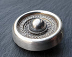 Antique Victorian SILVER ETRUSCAN Bullseye Brooch - 9.1g