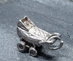 Vintage Silver BABY in PRAM Charm - Newborn 1.7g