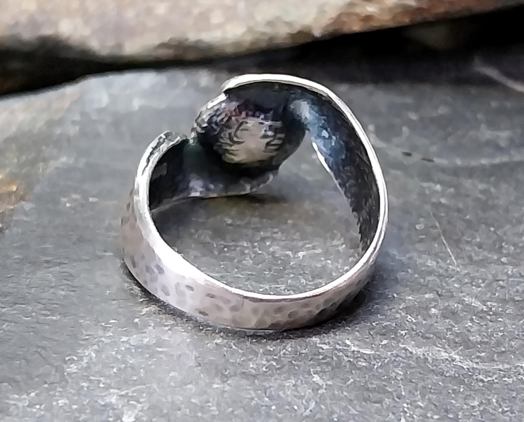 Vintage SILVER MOON Pearl RING - Ethereal - uk size L (6) - 3.1g