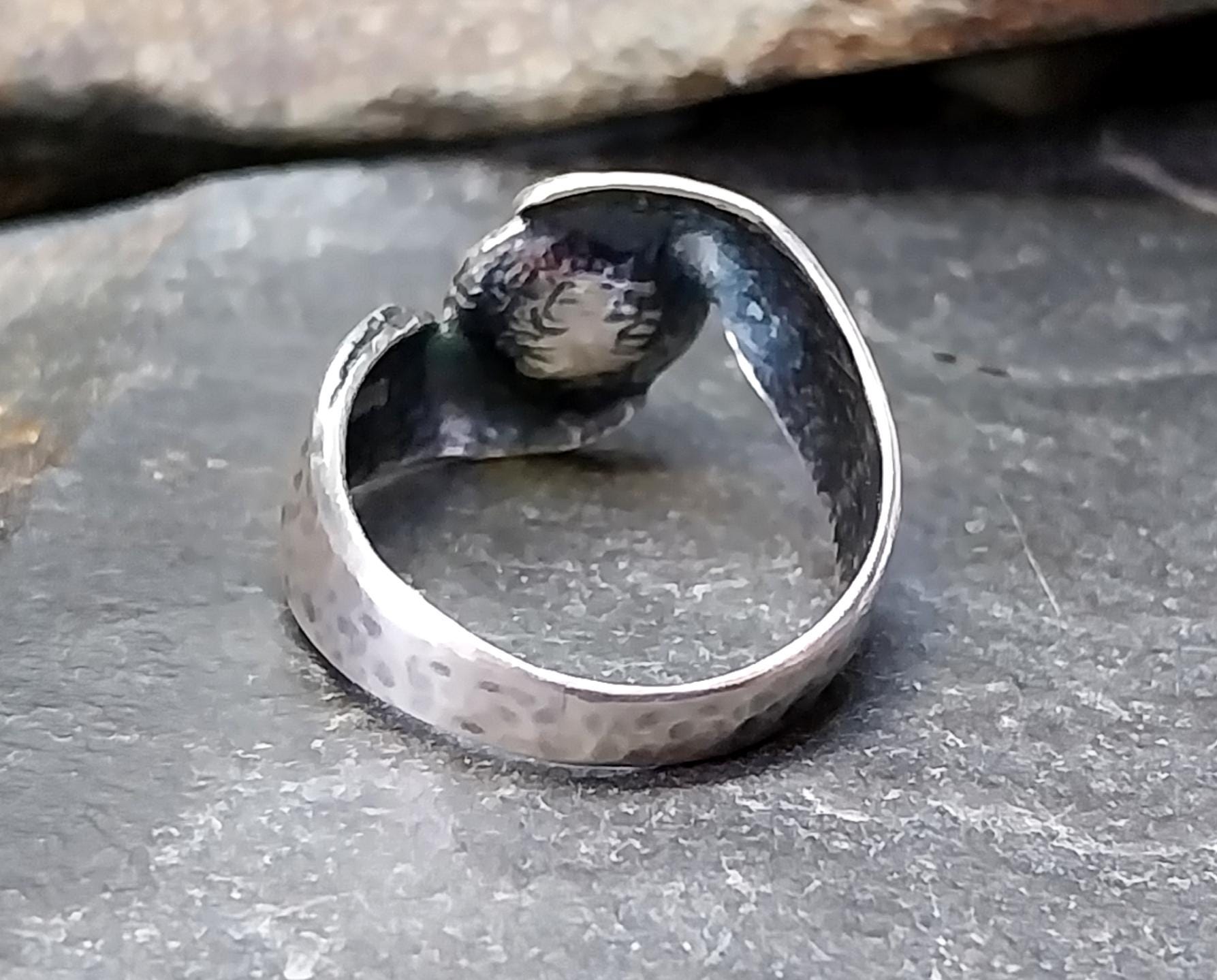 Vintage SILVER MOON Pearl RING - Ethereal - uk size L (6) - 3.1g