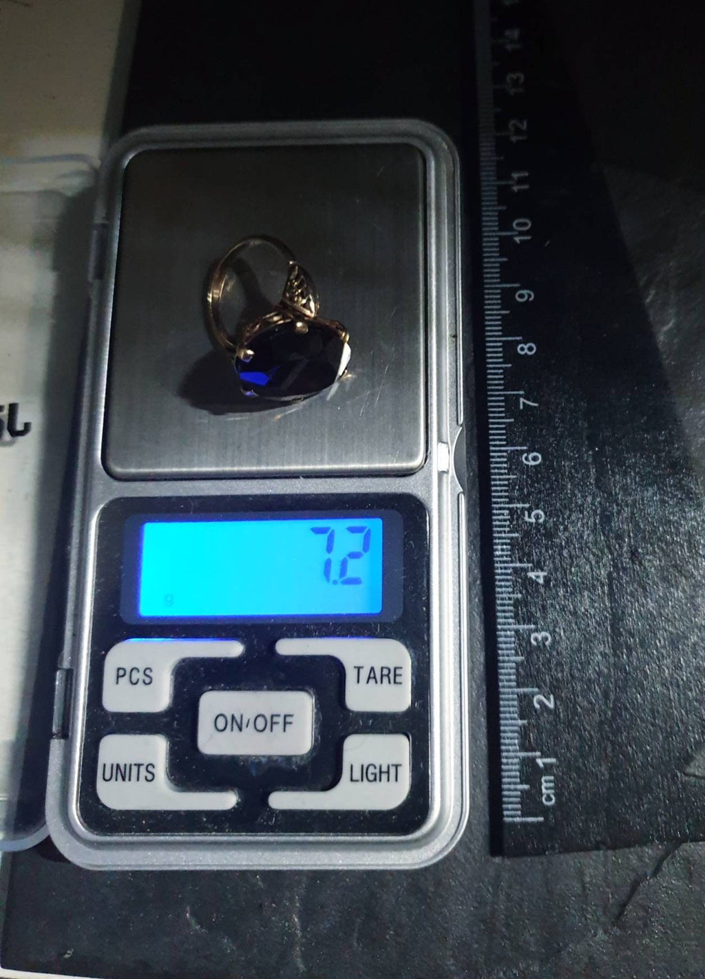 Huge Antique 9ct GOLD Smoky Quartz Ring - Size uk L (us 5.75) - 7.2g