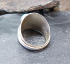 Sterling Silver TURQUOISE RING - uk size N 1/2 (us 7) - 5.1g