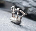 Vintage SILVER SCOTTISH BAGPIPES Charm - for Bracelet - 2.1g