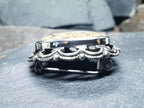 Vintage Agate Sandscape Brooch - Art Deco Sterling Silver - 8.4g