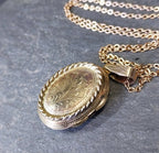 ANTIQUE Oval Wide LOCKET  - Pinchbeck Gilt on 18" Chain - 8.4g
