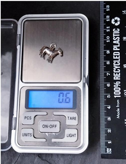 Vtg Silver Goat Charm for Bracelet or Pendant - 0.6g