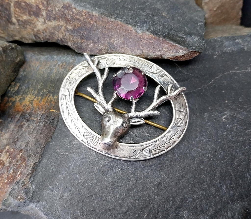 Vintage STAG Brooch - Sterling Silver c 1948 - 10.9g