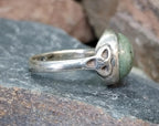 VINTAGE St Silver RING - with Connemara Marble - Size Q (8) - 5g