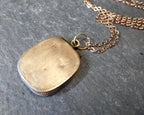 ANTIQUE Rectangular Oval LOCKET - Pinchbeck Gilt on 18" Chain - 7.9g