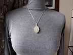 Large Vintage Sterling SILVER LOCKET with knot pattern - on 20" Chain - 22.4g