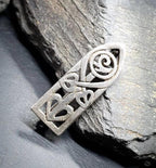 SILVER Celtic GLASGOW ROSE Brooch - Mackintosh Style Pin 3.7g